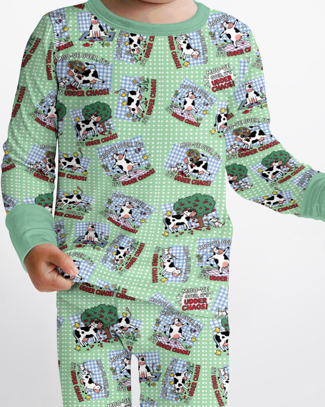 Udder Chaos Bamboo Two Piece Long Sleeve Pajama Set