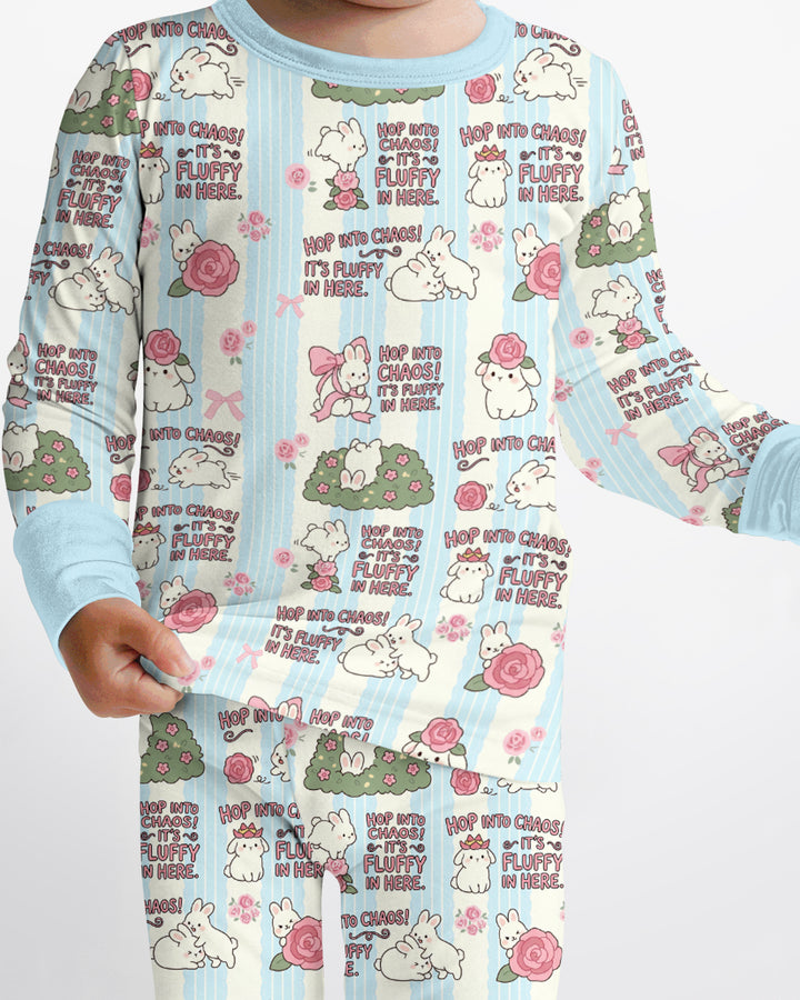 Hop Into Chaos Bamboo Two Piece Long Sleeve Pajama Set