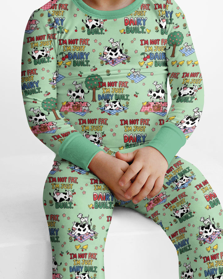 I'm Not Fat I'm Just Dairy Built Bamboo Two Piece Long Sleeve Pajama Set