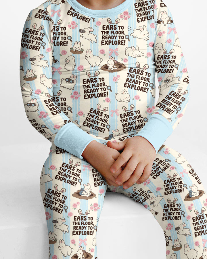 Ears To The Floor Bamboo Two Piece Long Sleeve Pajama Set