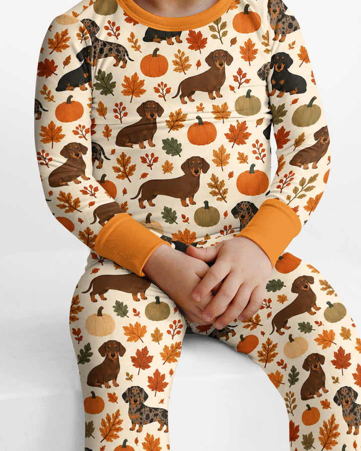 Short Legs Big Autumn Bamboo Two Piece Long Sleeve Pajama Set