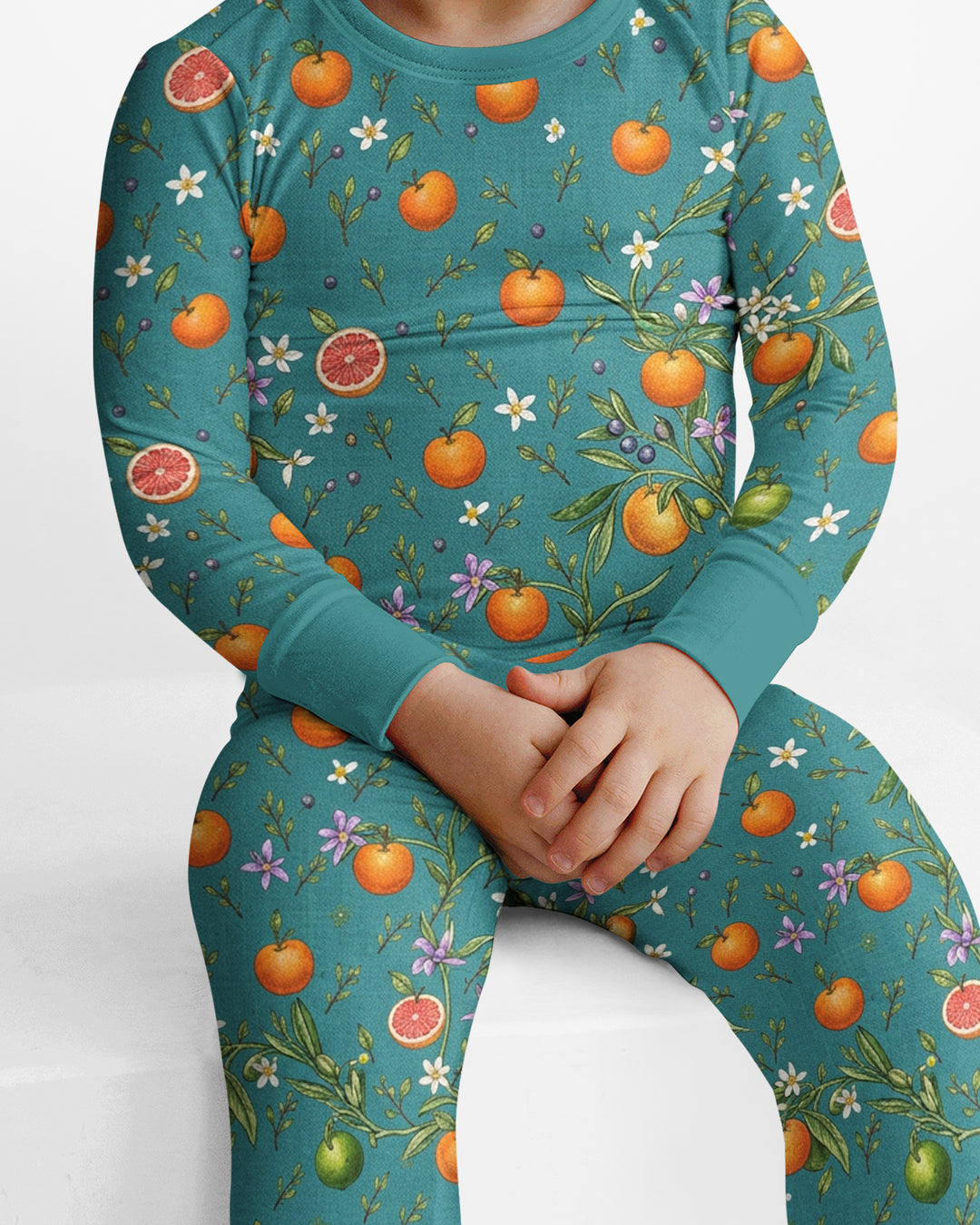 Fresh Citrus Breeze Bamboo Two Piece Long Sleeve Pajama Set