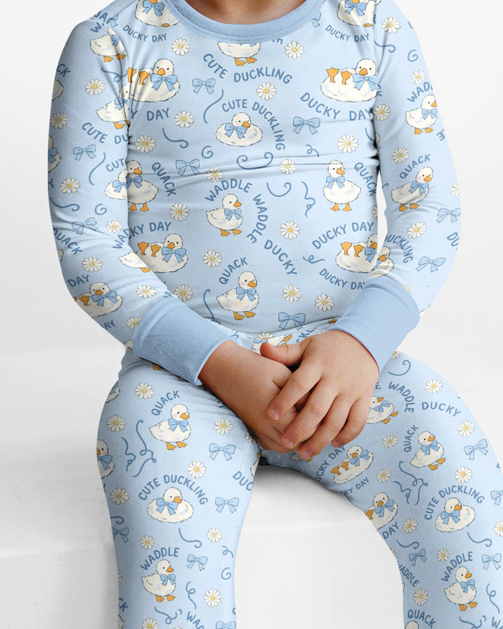 Happy Ducky Day Bamboo Two Piece Long Sleeve Pajama Set