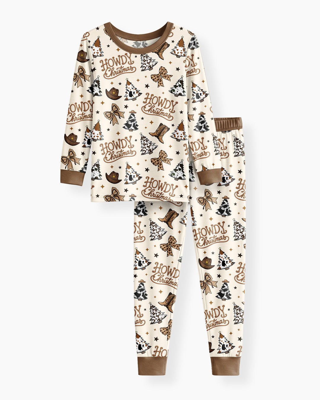Coquette Western Howdy Christmas Bamboo Two Piece Long Sleeve Pajama Set