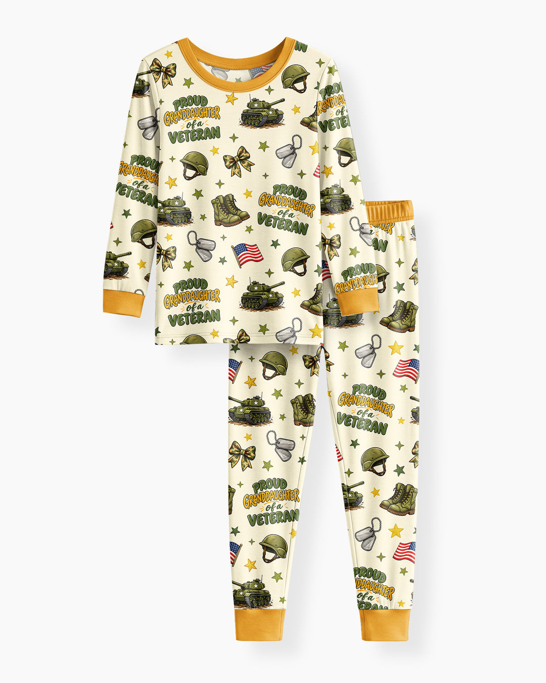 Proud Grandchild Of A Veteran Bamboo Two Piece Long Sleeve Pajama Set