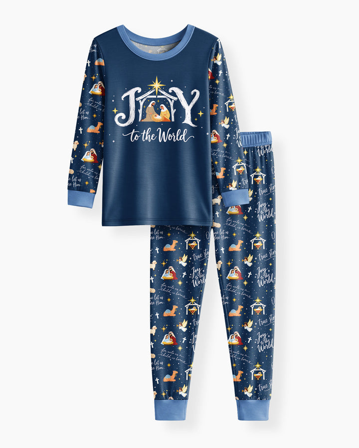 Joy To The World Bamboo Two Piece Long Sleeve Pajama Set