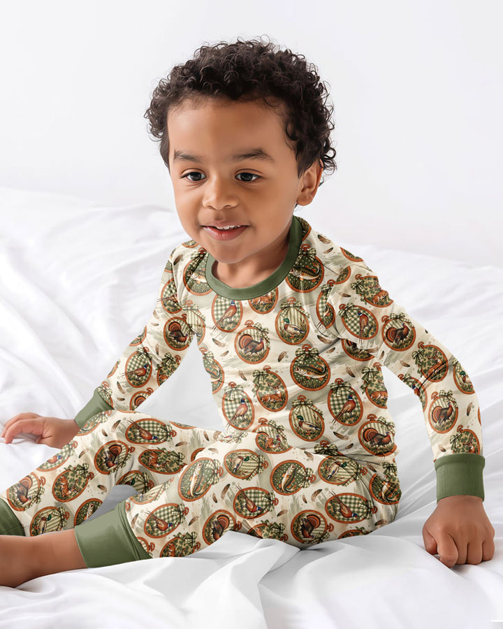 It's Hunting Season Vintage Bamboo Two Piece Long Sleeve Pajama Set