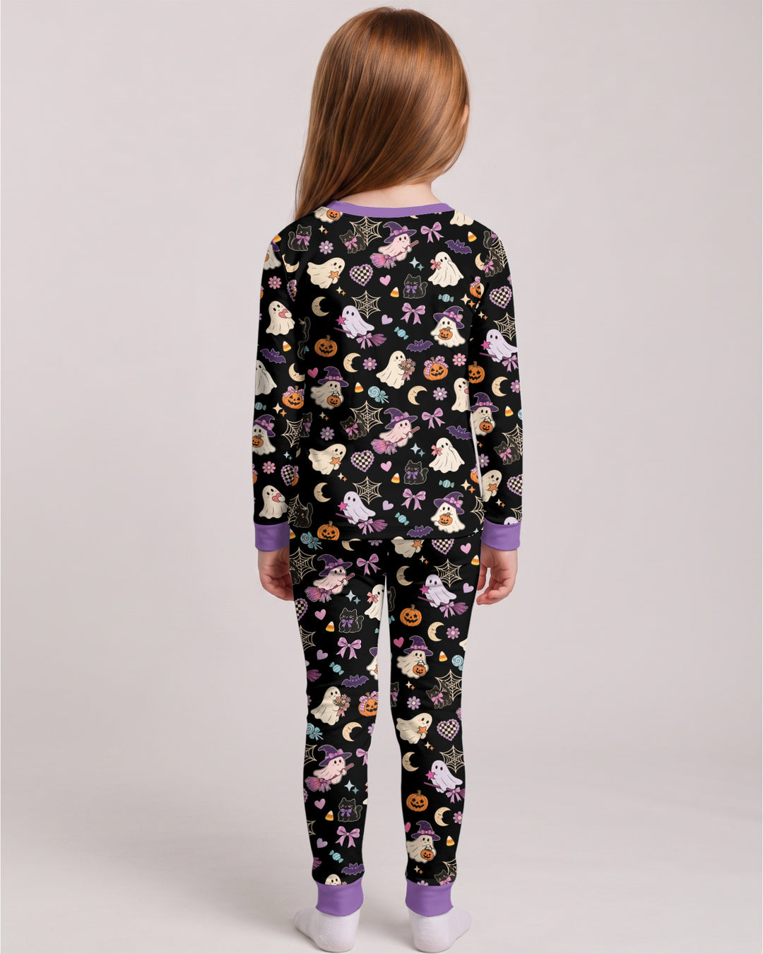 Retro Groovy Coquette Halloween Bamboo Two Piece Long Sleeve Pajama Set