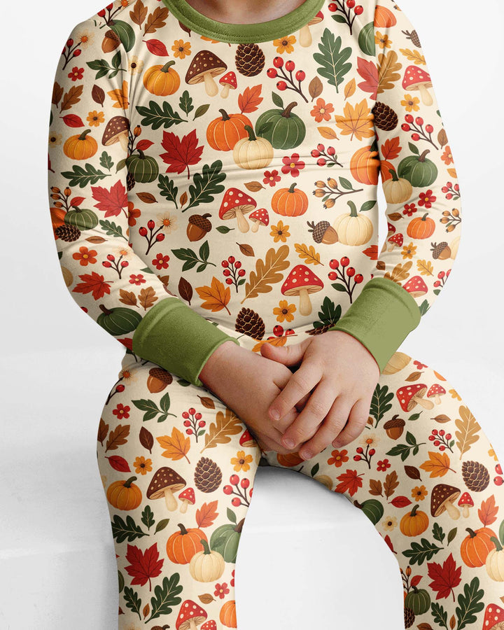 Cozy Forest Fall Bamboo Two Piece Long Sleeve Pajama Set
