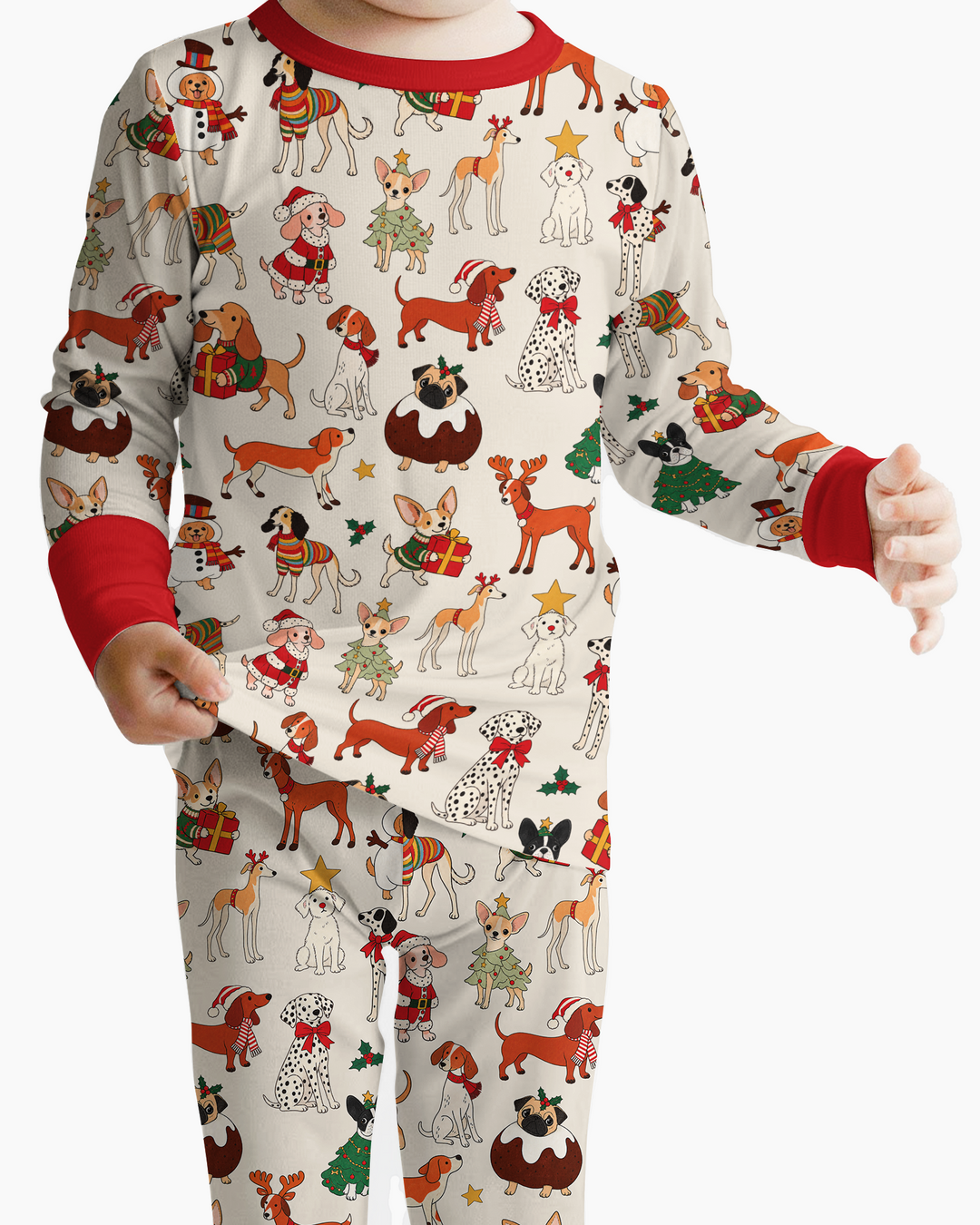 Santa Paws Parade Bamboo Two Piece Long Sleeve Pajama Set
