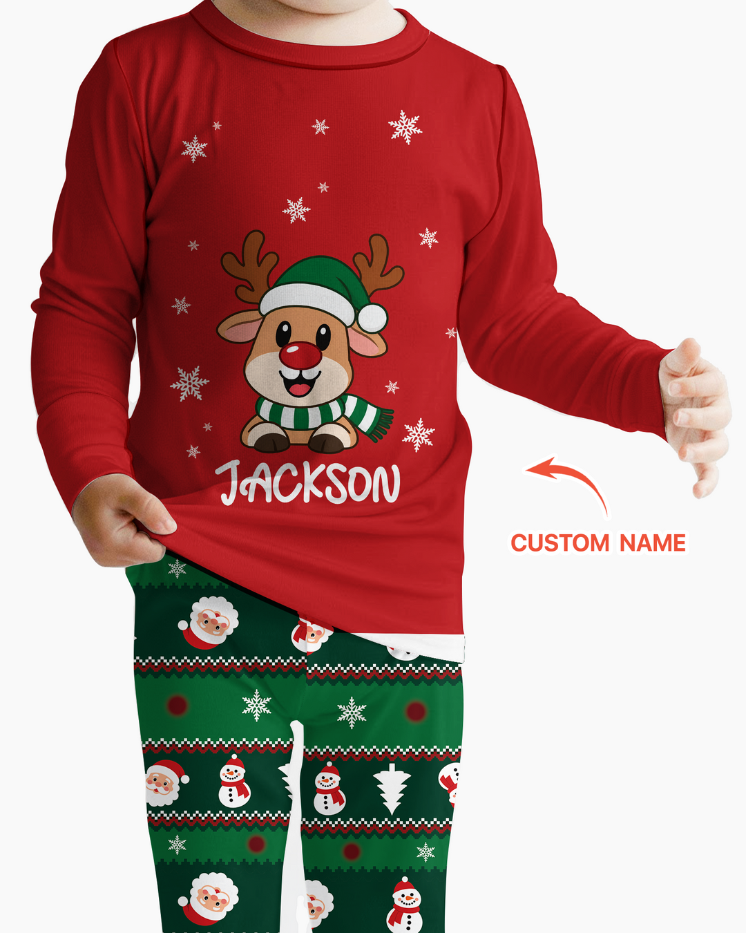 Merry Reindeer Bamboo Two Piece Long Sleeve Pajama Set