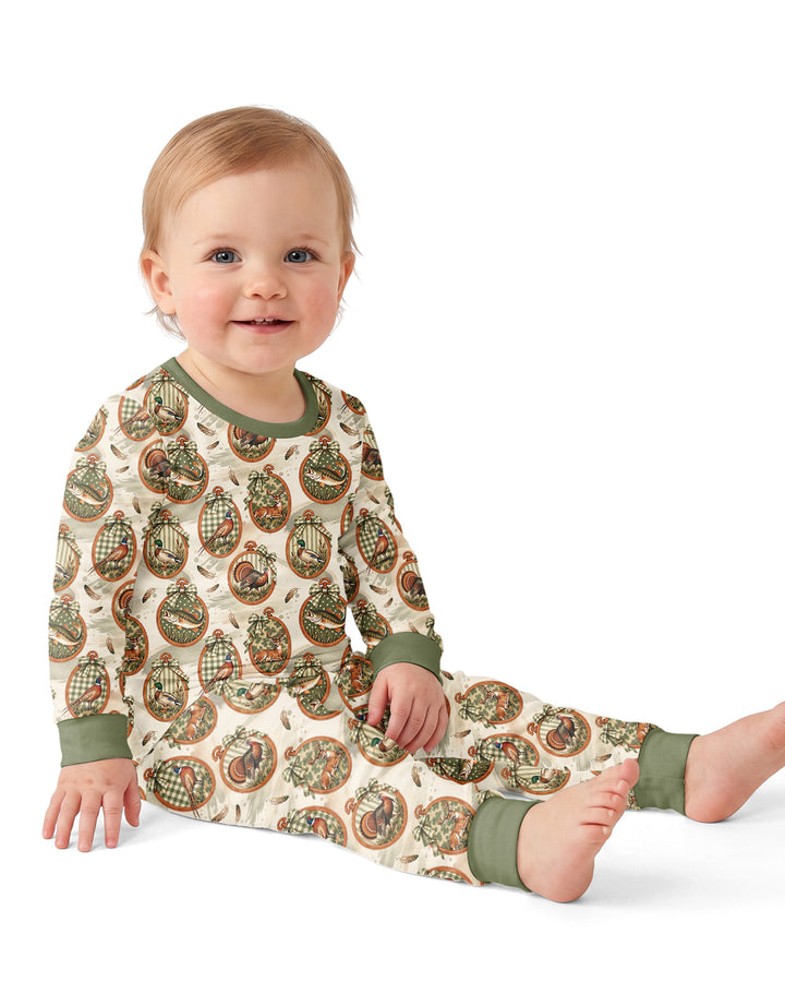 It's Hunting Season Vintage Bamboo Two Piece Long Sleeve Pajama Set