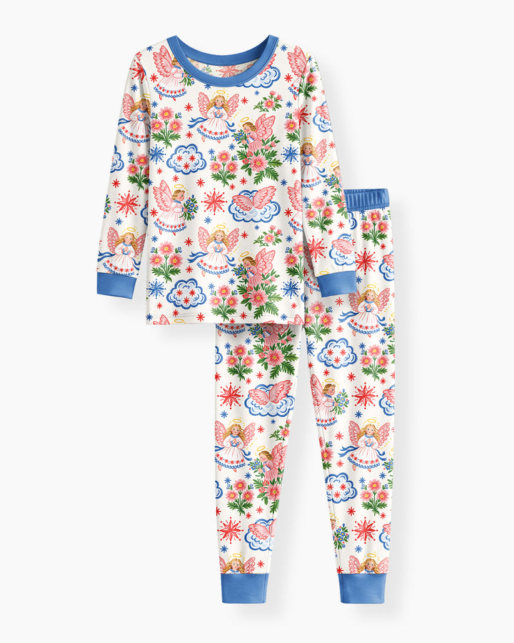 Angel Christmas Bamboo Two Piece Long Sleeve Pajama Set