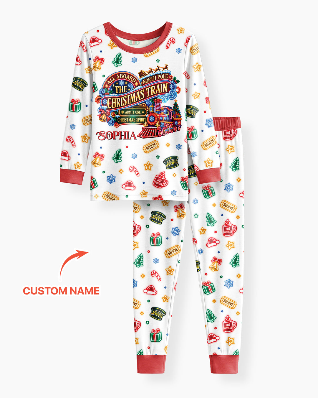 Christmas Spirit Express Bamboo Two Piece Long Sleeve Pajama Set