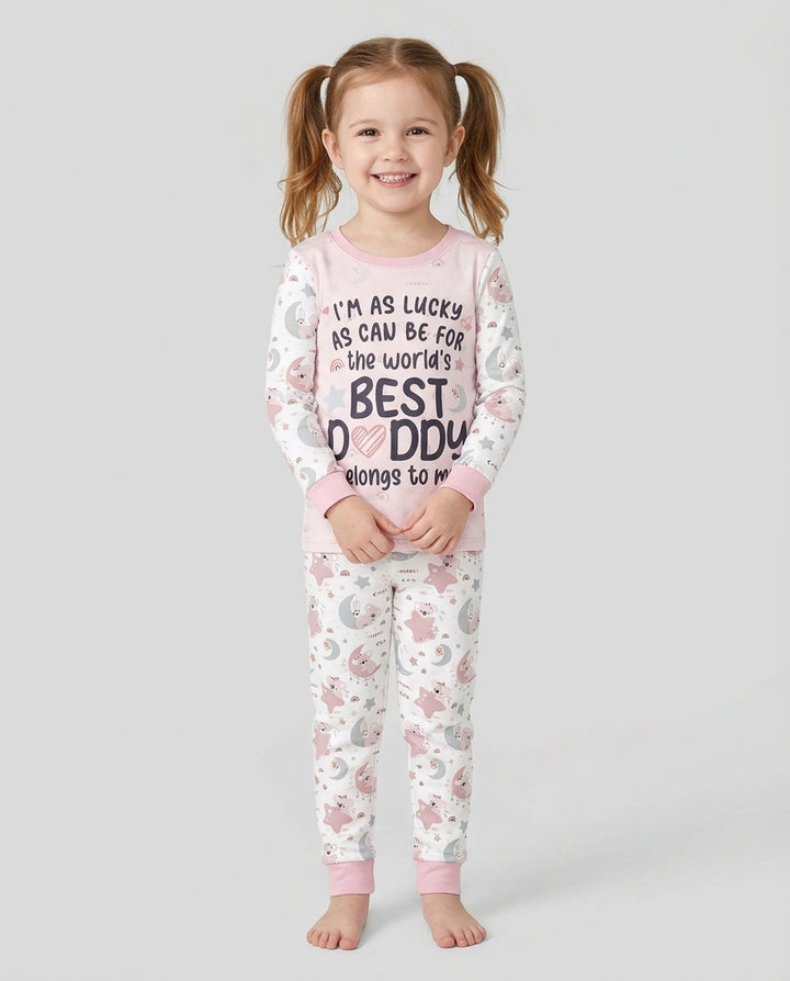 The World's Best Daddy Belongs To Me Bamboo Two Piece Long Sleeve Pajama Set