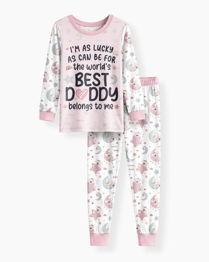 The World's Best Daddy Belongs To Me Bamboo Two Piece Long Sleeve Pajama Set