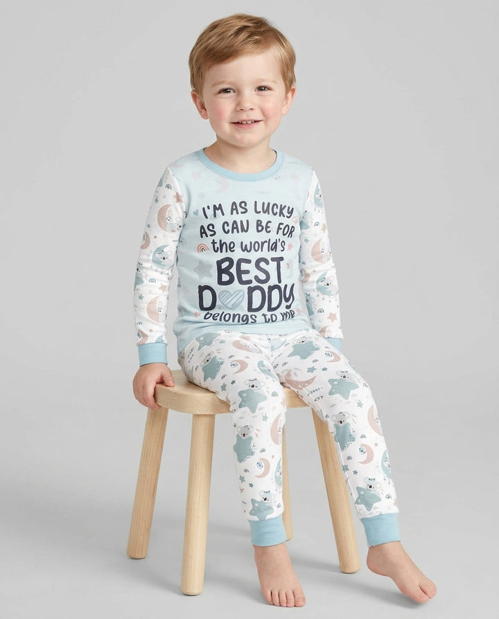 The World's Best Daddy Belongs To Me Bamboo Two Piece Long Sleeve Pajama Set