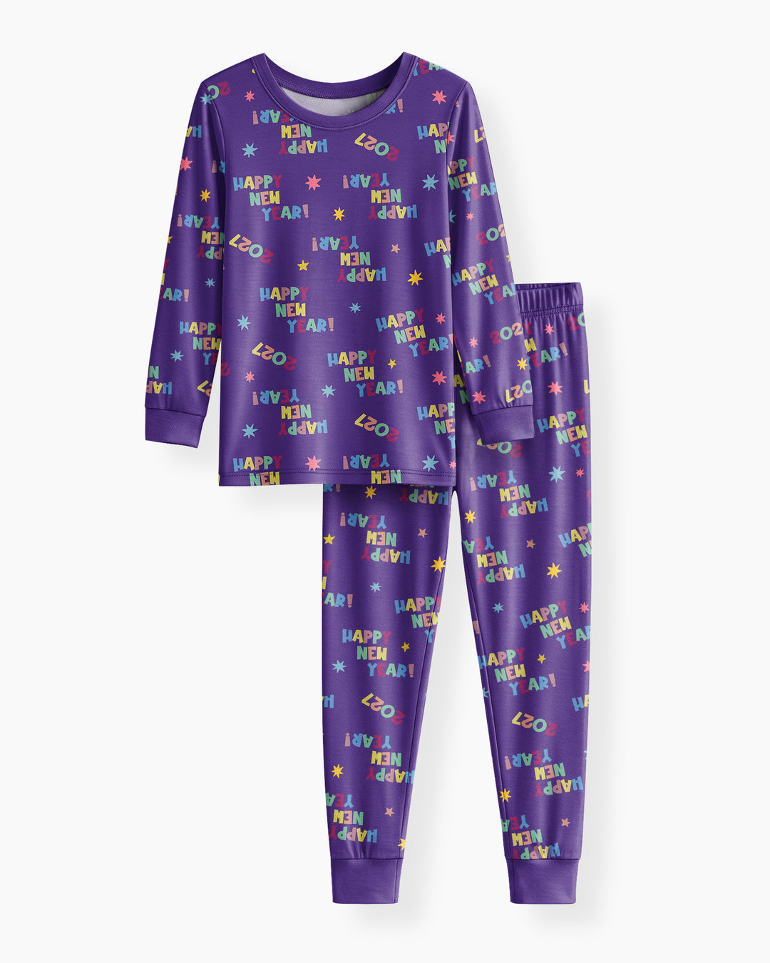 Retro Happy New Year 2027 Bamboo Two Piece Long Sleeve Pajama Set