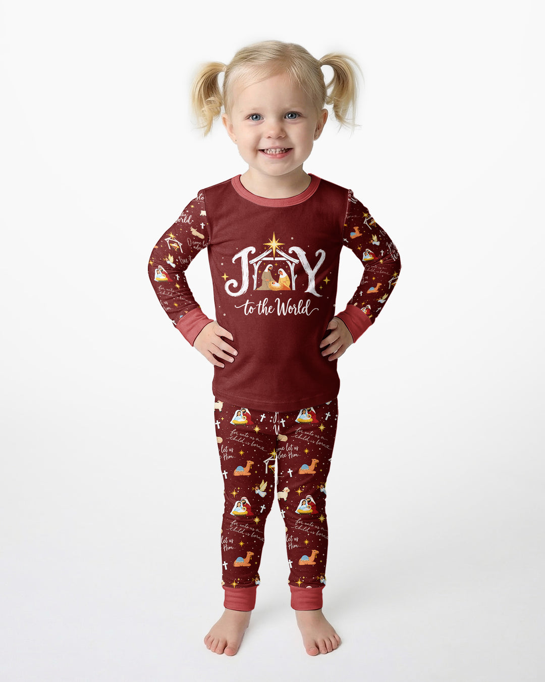 Joy To The World Bamboo Two Piece Long Sleeve Pajama Set