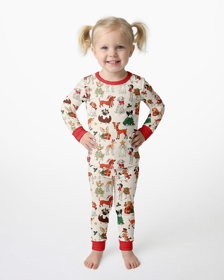 Santa Paws Parade Bamboo Two Piece Long Sleeve Pajama Set