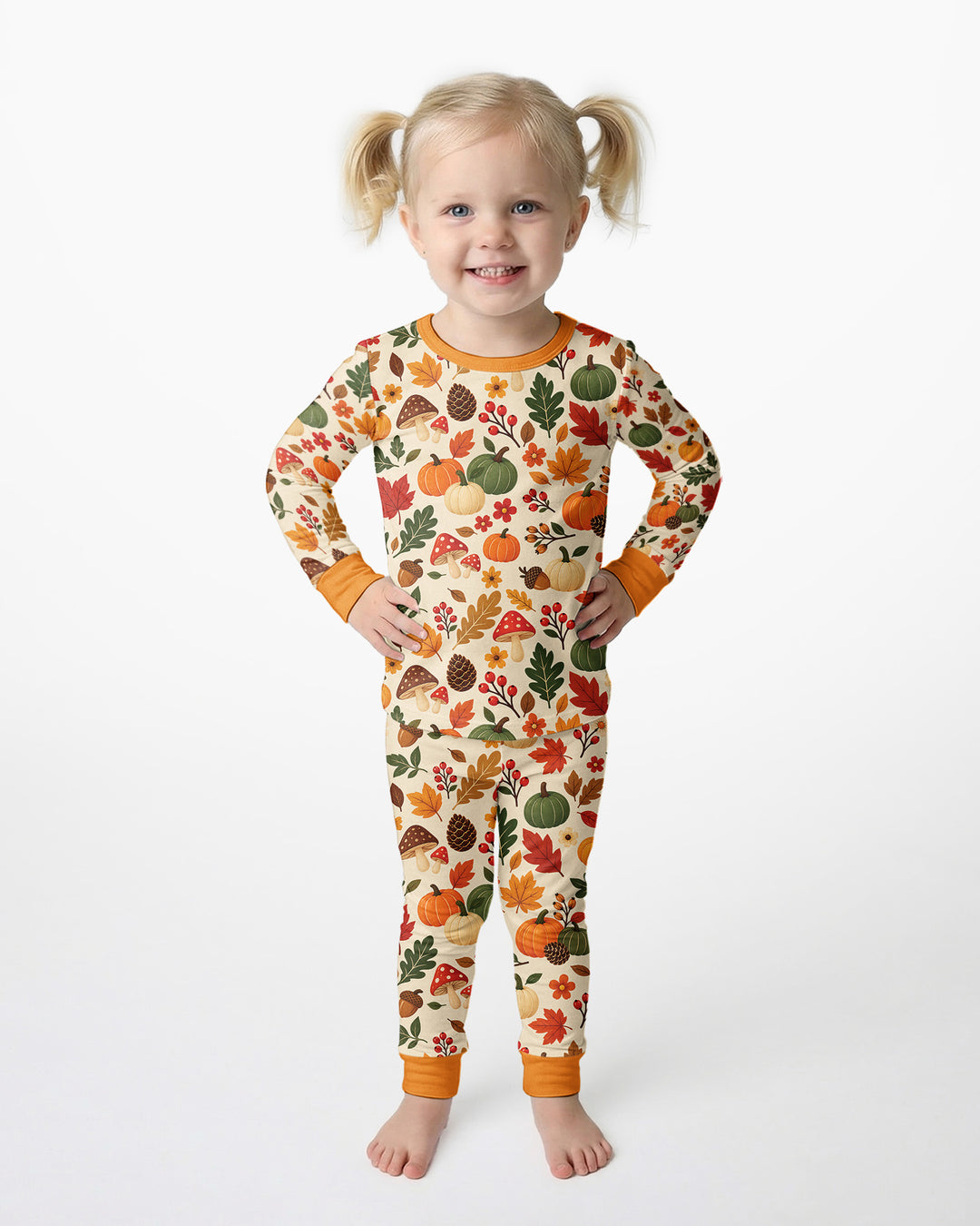 Cozy Forest Fall Bamboo Two Piece Long Sleeve Pajama Set