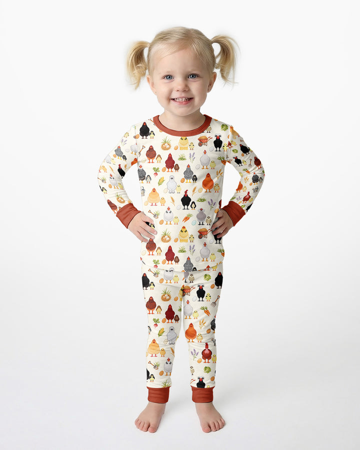 Chicks & Eggs Bamboo Two Piece Long Sleeve Pajama Set