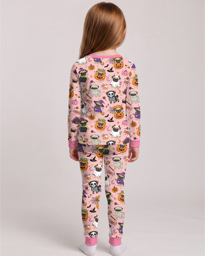 Spooky Pug Bamboo Two Piece Long Sleeve Pajama Set