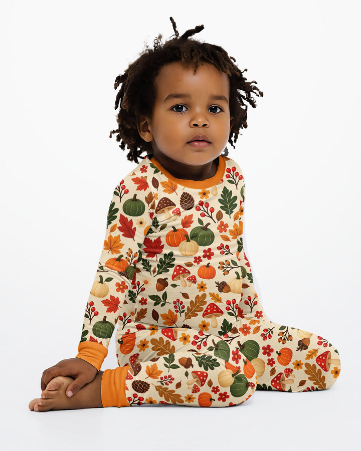 Cozy Forest Fall Bamboo Two Piece Long Sleeve Pajama Set