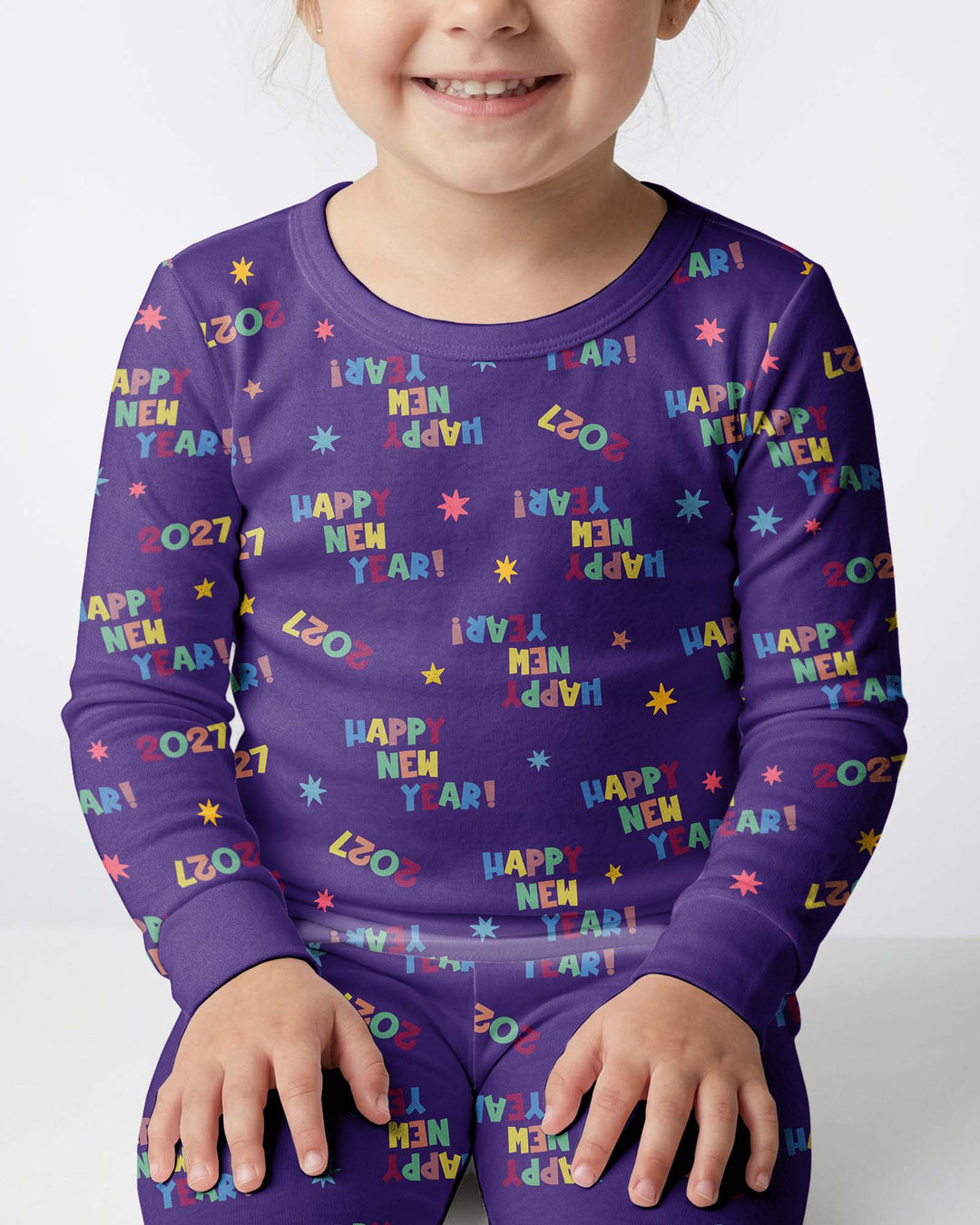 Retro Happy New Year 2027 Bamboo Two Piece Long Sleeve Pajama Set