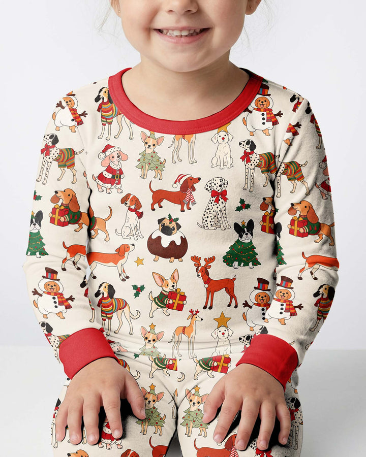 Santa Paws Parade Bamboo Two Piece Long Sleeve Pajama Set