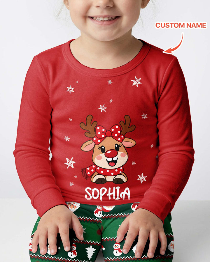 Merry Reindeer Bamboo Two Piece Long Sleeve Pajama Set