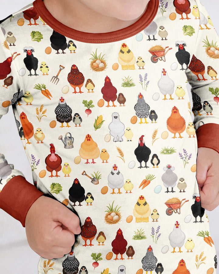 Chicks & Eggs Bamboo Two Piece Long Sleeve Pajama Set
