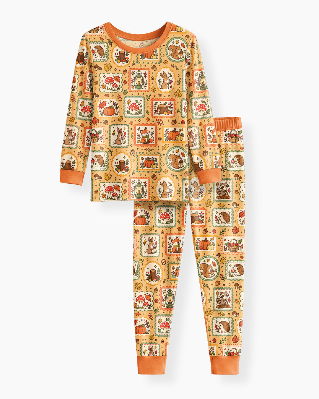 Woodland Animal Fall Bamboo Two Piece Long Sleeve Pajama Set