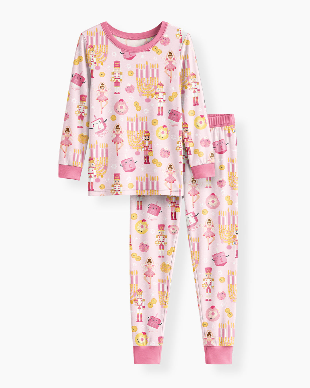 Hanukkah Nutcracker King Family Matching Bamboo Two Piece Long Sleeve Pajama Set