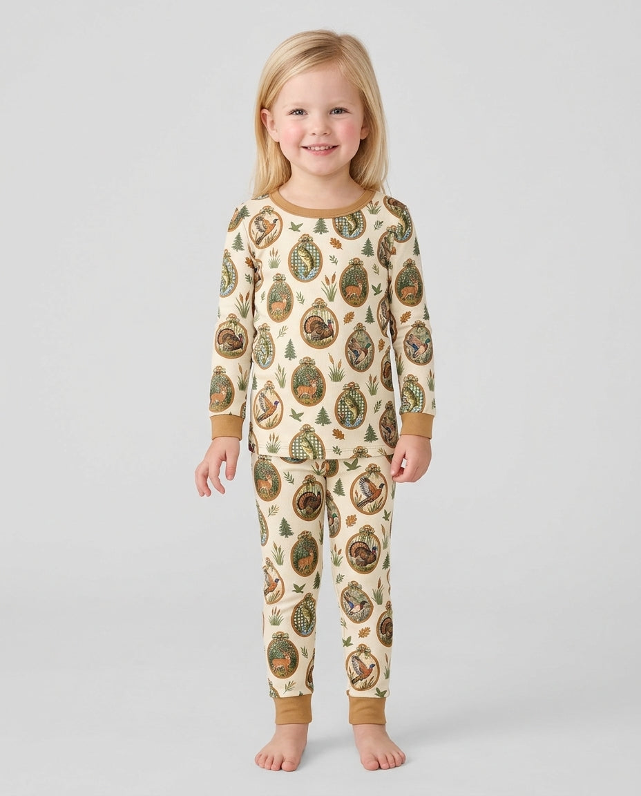 Hunting Season Family Matching Bamboo Two Piece Long Sleeve Pajama Set