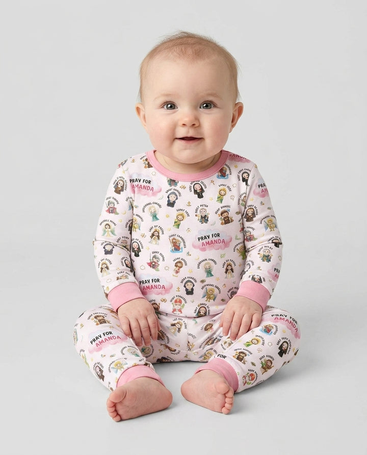 Catholic All Saints Bamboo Two Piece Long Sleeve Pajama Set