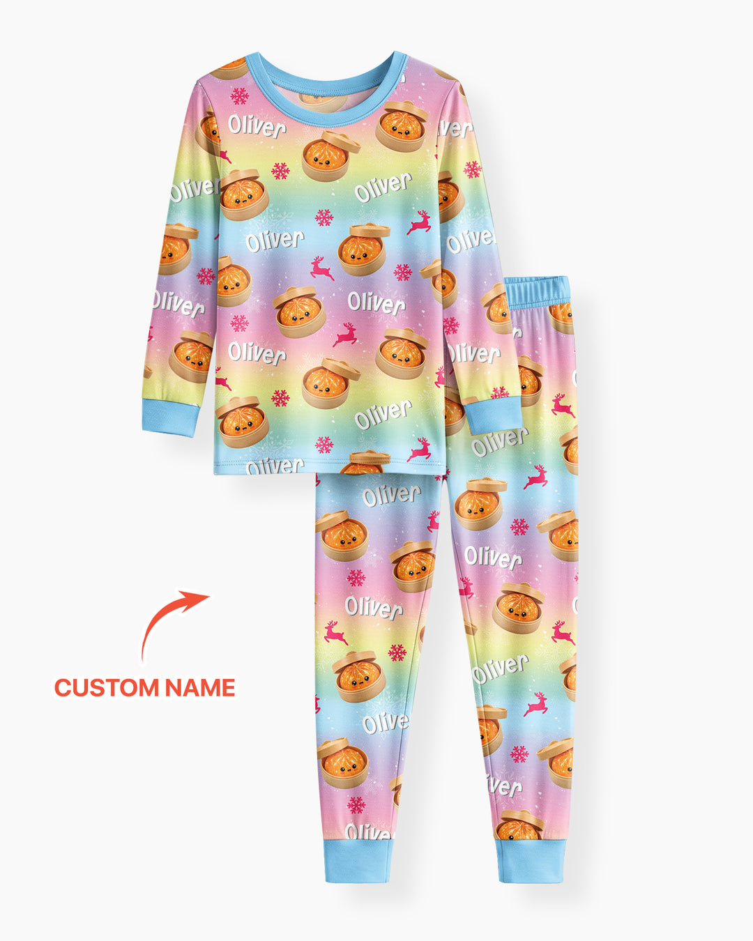 Christmas Cutie Dumpling Bamboo Two Piece Long Sleeve Pajama Set