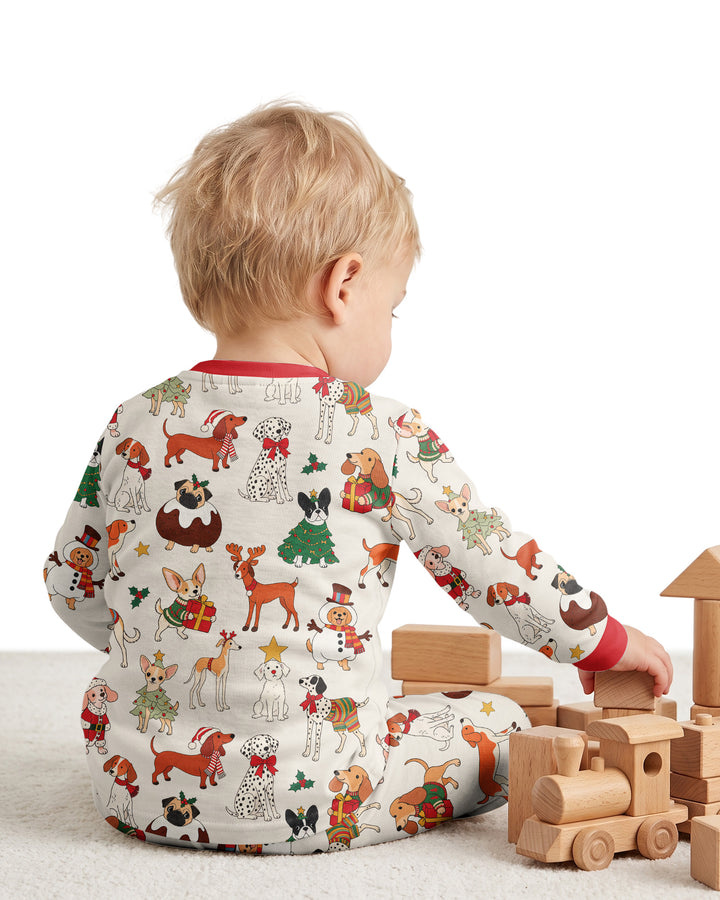 Santa Paws Parade Bamboo Two Piece Long Sleeve Pajama Set