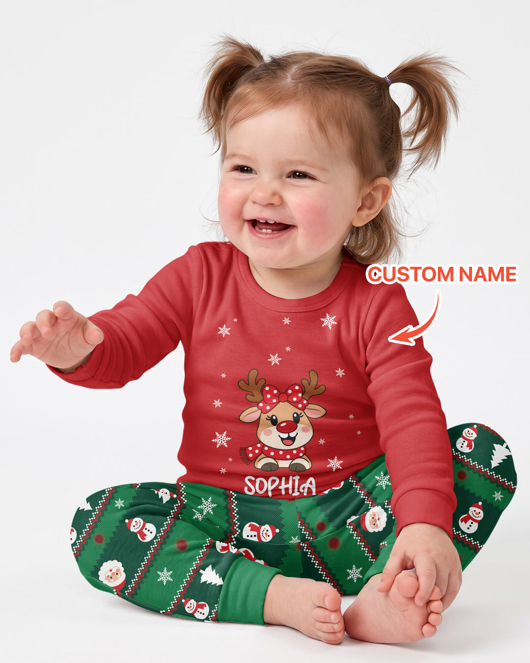 Merry Reindeer Bamboo Two Piece Long Sleeve Pajama Set