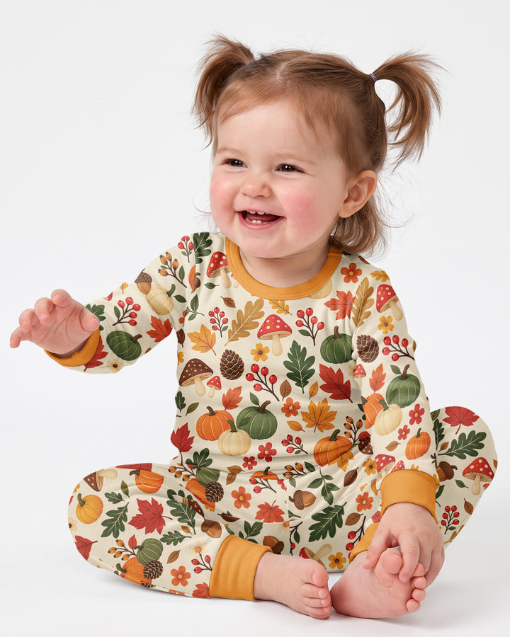 Cozy Forest Fall Bamboo Two Piece Long Sleeve Pajama Set