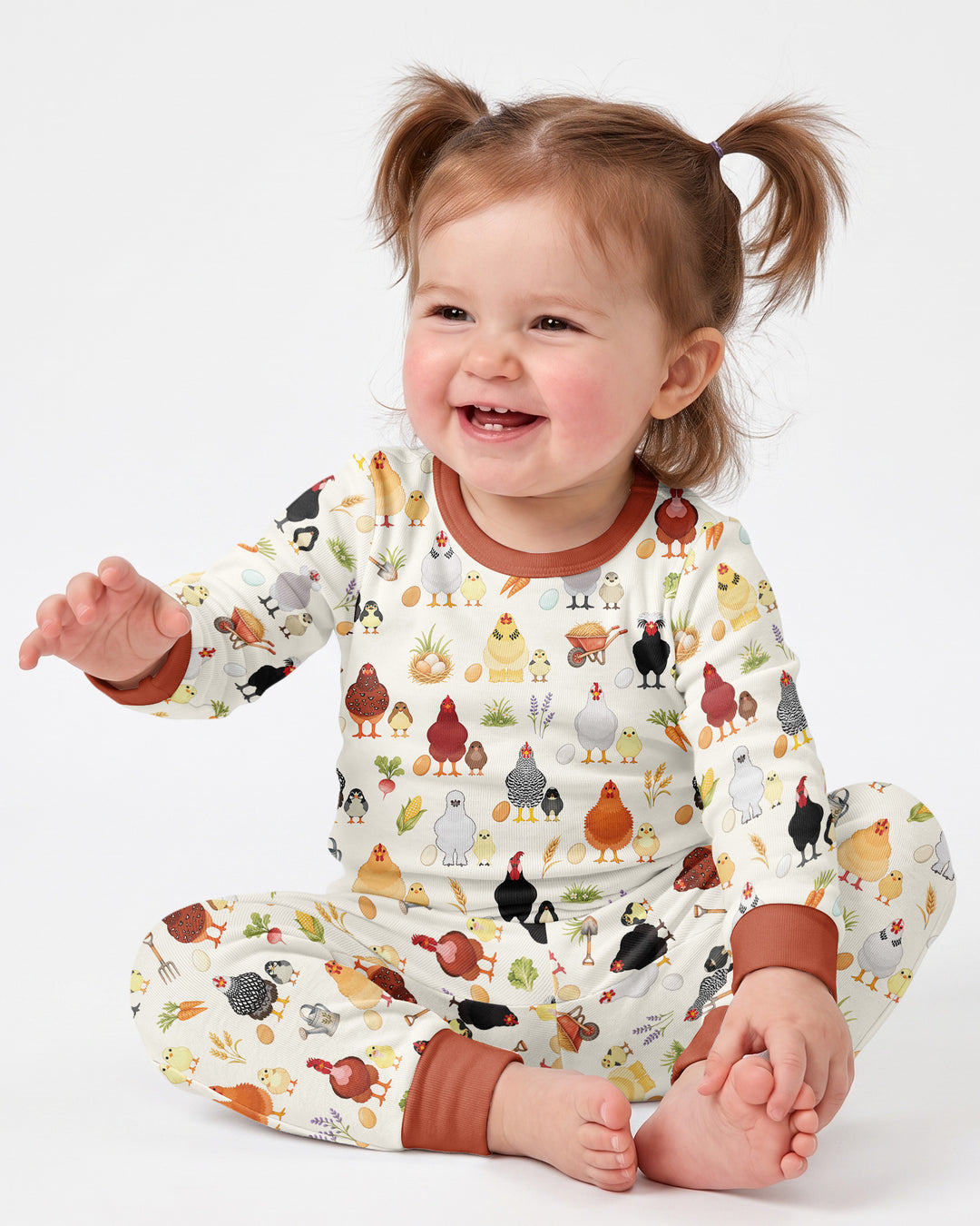Chicks & Eggs Bamboo Two Piece Long Sleeve Pajama Set