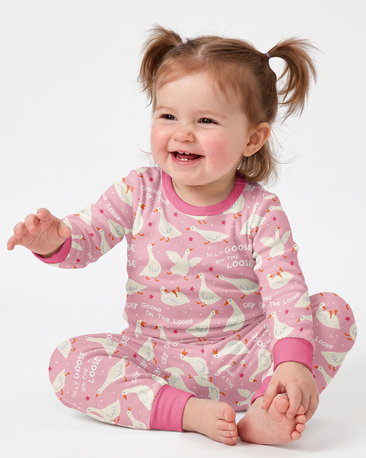 Silly Goose On The Loose Bamboo Two Piece Long Sleeve Pajama Set