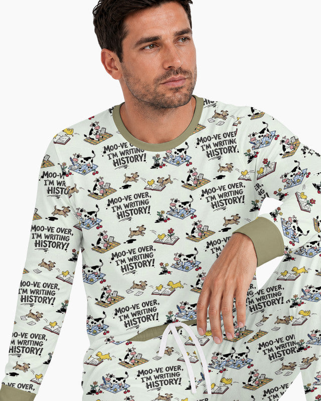 Writing Moo History Bamboo Men Pajama Set