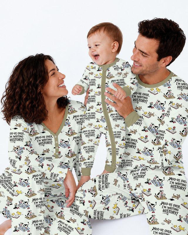 Writing Moo History Bamboo Men Pajama Set