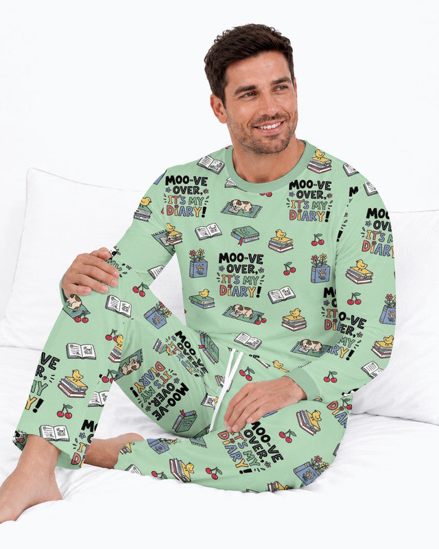 Moove Over Its My Diary Bamboo Men Pajama Set