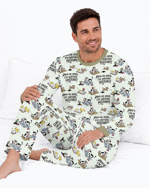 Writing Moo History Bamboo Men Pajama Set