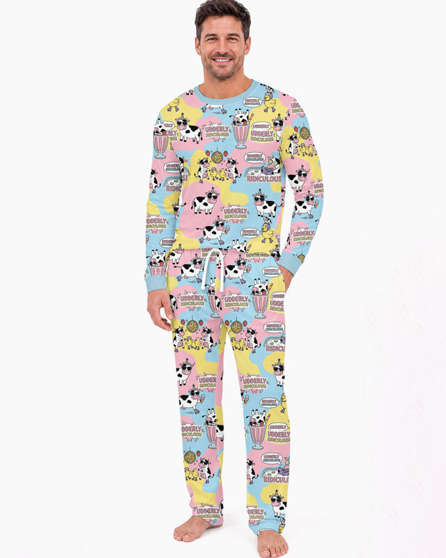 Too Ridiculous To Moo Bamboo Men Pajama Set