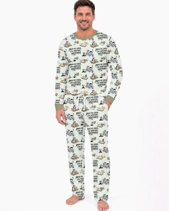 Writing Moo History Bamboo Men Pajama Set