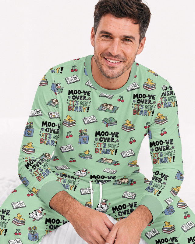 Moove Over Its My Diary Bamboo Men Pajama Set