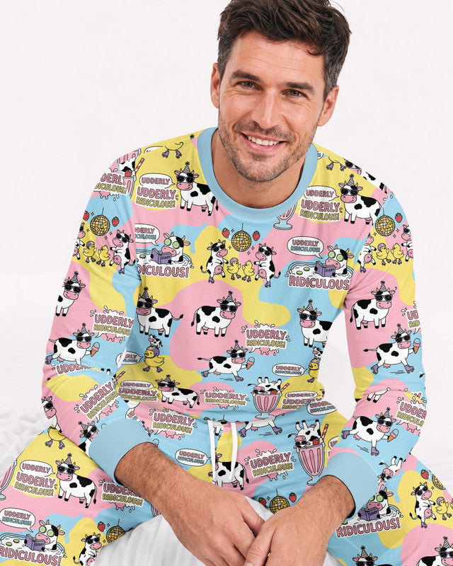 Too Ridiculous To Moo Bamboo Men Pajama Set